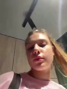 Public fingering and toy play with a hot blonde babe porn video