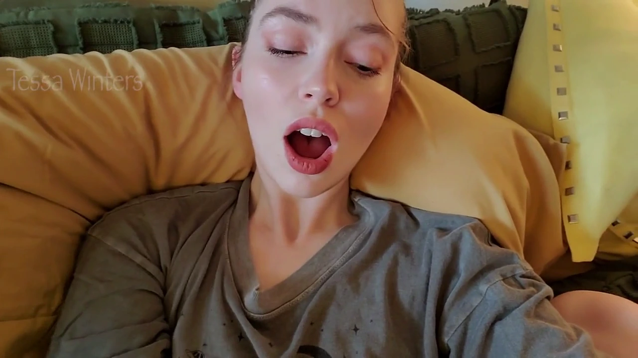 Close up of a big natural tits and rubbing for pleasure porn video