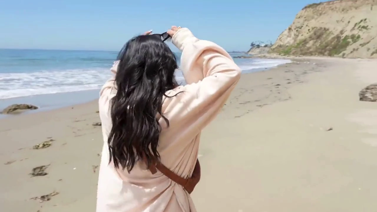 Cami Strella's steamy affair at the nude beach with on-camera action porn video